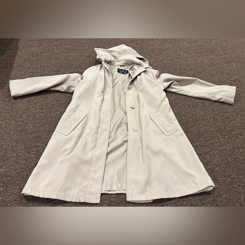 COPY - EUC Utex Women fully lined tan utility Jacket Sz 6 detachable button hood